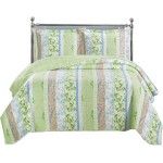 Royal Hotel Hayley Oversized Coverlet Set, Luxury Printed Design Quilt, Bedspread Set - Filled Quilts - Fits Pillow top Mattresses - 3PC Set - King/California King Size