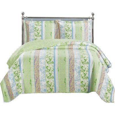 Royal Hotel Hayley Oversized Coverlet Set, Luxury Printed Design Quilt, Bedspread Set - Filled Quilts - Fits Pillow top Mattresses - 3PC Set - King/California King Size